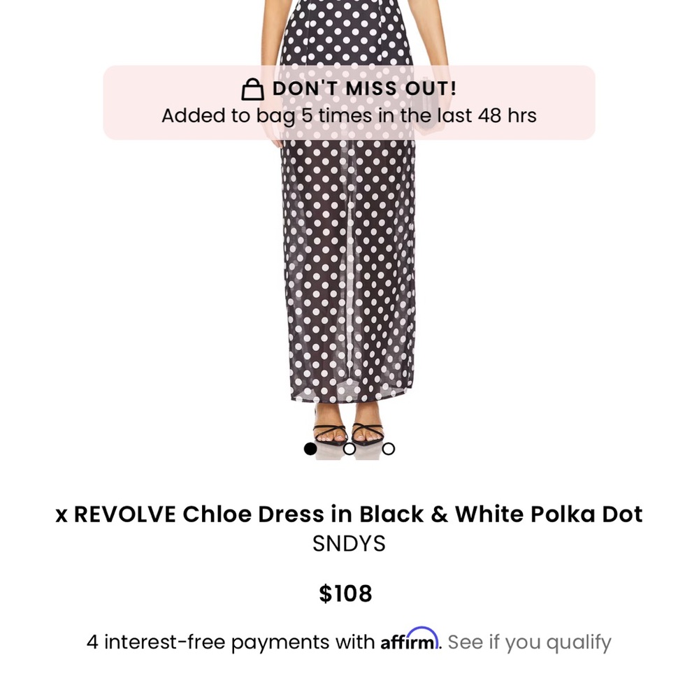 SNDYS Black & White Polka Dot Dress